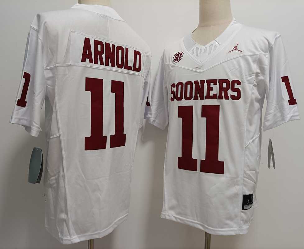 Men%27s Oklahoma Sooners #11 Jackson Arnold White FUSE College Stitched Jersey->ole miss rebels->NCAA Jersey